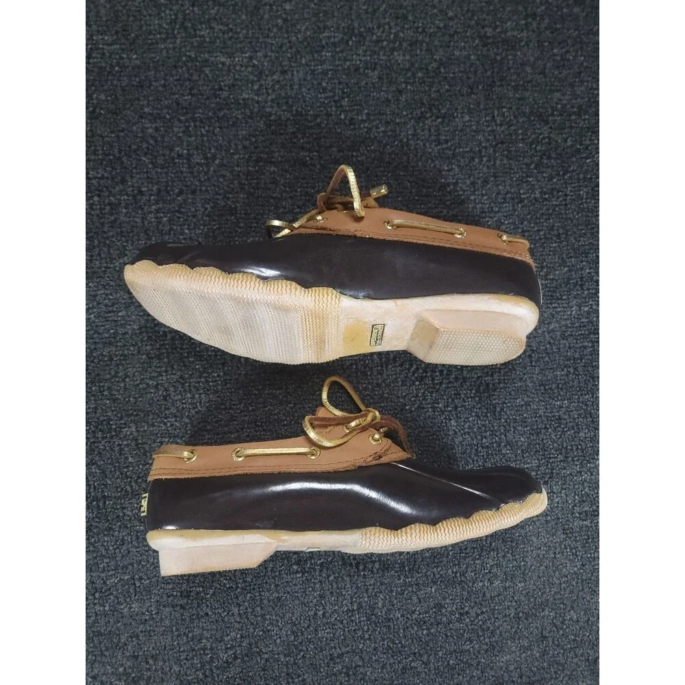 Sperry Saltwater Waterproof Duck Boots Womens Size 8.5 Rain Leather Rubber Shoes